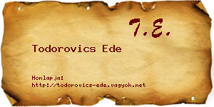 Todorovics Ede névjegykártya